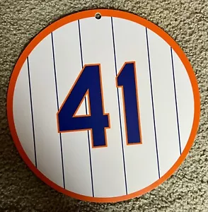 NY METS TOM SEAVER INSEGNA NUMERO RITIRATO #41 HALL OF FAME HOF MLB BASEBALL - Foto 1 di 4
