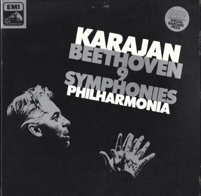 7LP Box BEETHOVEN 9 Symphonies Coriolan, Egmont & Leonore Overtures KARAJAN PO - Image 1 of 3