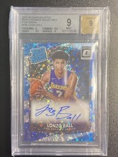 2017-18 Donruss Optic Fast Break Rated Rookie RC Auto Lonzo Ball BGS 9 #199