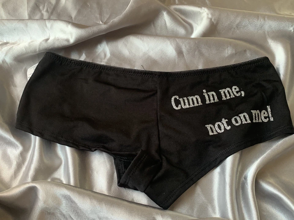 Новые без ценников непослушные взрослые черные и серебристые блестящие трусики-ботинки «cum In» размер l - Изображение 1 из 4