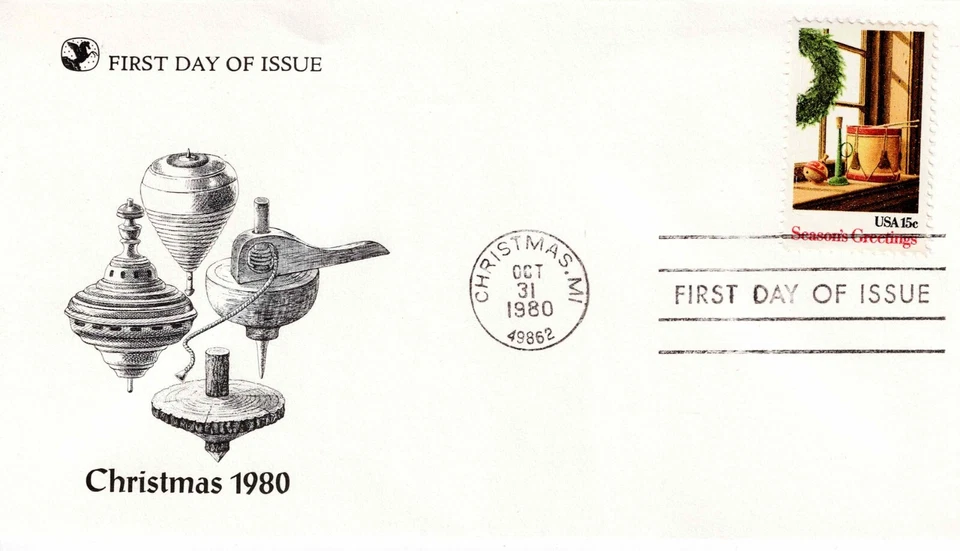 US Scott #1843, First Day Cover 10/31/80 Christmas Single - Image 1 of 1