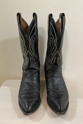 Botas de Vaquero Tony Lama Negras Pluma Lisa Avestruz Para Hombre’s 8D Foto 1 de 4