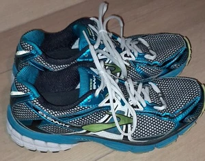 Size 9 - Brooks Ravenna 4 Black/Blue/Bright Green excellent condition shoes - Picture 1 of 8