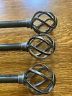 Expanding curtain rods 28-48 lot Of 3. Hardware Included. Dark Bronze Color.