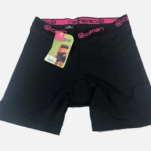 Canari Cycling Shorts Womens Medium Black Padded Biker Biking Ladies NWT L - Picture 1 of 5