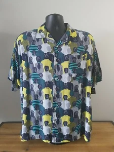  Delusions of Grandeur 100% Rayon Short Sleeve Shirt, Size L - Picture 1 of 5