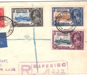 BECHUANALAND USED S.AFRICA Cover Mafeking Registered SILVER JUBILEE 1935 GB MA32 - Picture 1 of 12
