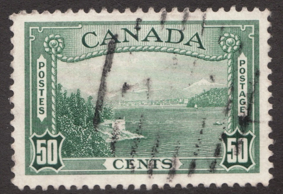 Canada 1938 #244 - 50¢ Vancouver Harbour, British Columbia - Used VF Cv$7.50 - Image 1 of 1