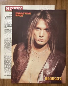 Vintage Skid Row Sebastian Bach Magazine Article and Pinup - Picture 1 of 1