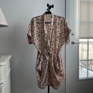 BCBGeneration Peach and Black Print Dress w/Pockets, Medium - Picture 1 of 5