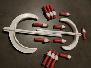 2 Haches 13 Missiles 2 Supports Goldorak Axes Shogun Warrior Grendizer Mattel - Foto 1 di 4