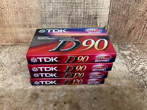 LOT OF 4 TDK D90 Blank Audio Cassette Tapes High Output IECI/TYPE I New Sealed - Picture 1 of 3