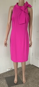 NWT Eliza J Solid Pink Formal Bow Zip Women’s Sleeveless Dress Size 12 - Picture 1 of 8