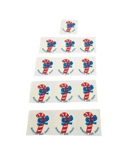 Vintage 1977 CTP Candy Cane Scratch and Sniff Stickers x13 Lot Sticker Christmas - Picture 1 of 4