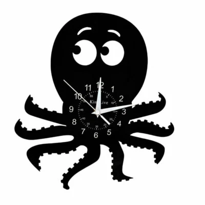 OCTOPUS SEA Animals Vinyl Wall Clock Home Decor FUNNY Birthday Holiday SQUID - Image 1 of 2