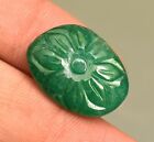 11.70 Ct Natural Certified Hand  Carved Untreated Zambian Emerald Matching Pair
