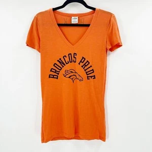 Pink Victoria's Secret Denver Broncos T-Shirt Damen Gr. S orange V-Ausschnitt Pullover - Bild 1 von 3