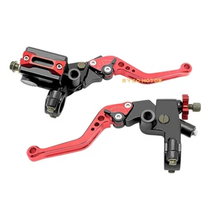 Universal 7/8'' CNC Motorcycle Front Brake Cylinder Clutch Lever Reservoir Set - Picture 1 of 8