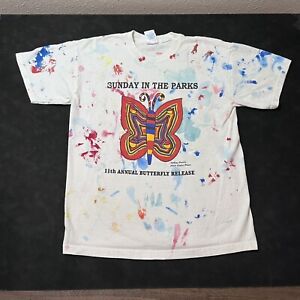 Vintage All over print shirt Butterfly Release Science Artist Paint Splatter y2k