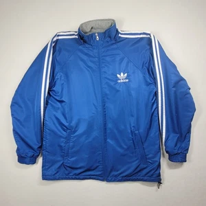Vintage Adidas Reversible Track Light Jacket Mens XL Blue Gray Performance - Picture 1 of 11