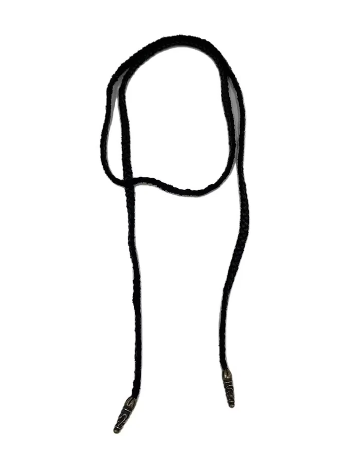 Collar con Rollo Tyn Trenzado Corazones Cromados en Plata de Ley 925, Negro, Sin Tapa, M Foto 1 de 4