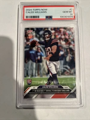 2024 Topps Now Caleb Williams RC #2 Debut Win PSA 10  - Image 1 of 2
