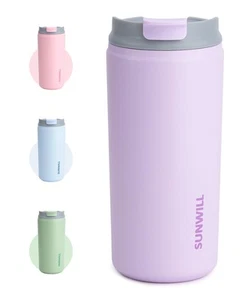 Travel Coffee Tumbler, Insulated Mug with Lid, Leak Proof Stainless Steel Cup... - Picture 1 of 6