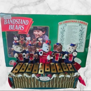 VTG 1995 Mr. Christmas Bandstand Bears Musical Animated Teddy Bears Xylophone - Picture 1 of 24