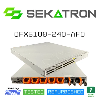 🔀 Juniper QFX5100-24Q-AFO • 24× 40G QSFP+ • 2× PSU • Front-Airflow • USED ✅ - Image 1 of 2