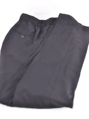 Calça Jill Sander Feminina Calças Calças Calças Pretas Drwa Cordas Plissadas 10 EUA - Imagem 1 de 4