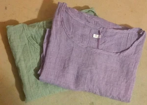 Loose-Fit Artist Work Shirts 3XL Duo Green & Lavender – Never Used - Picture 1 of 3