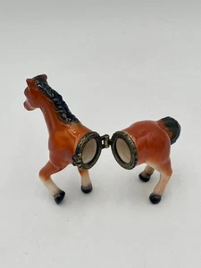 Vintage Horse Porcelain Hinged Trinket Box - Picture 1 of 9