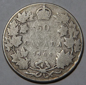 1905 Kanada Fifty Cent 50c Stichtag! 40k geprägt -4067- - Bild 1 von 2