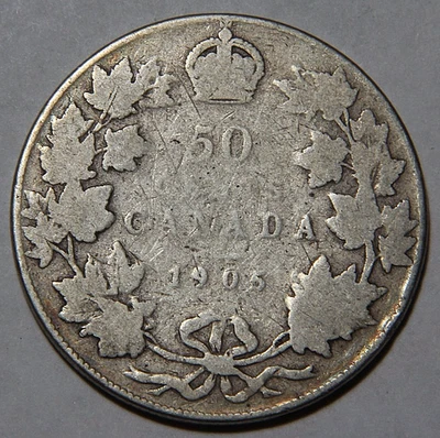 1905 Canada Fifty Cent 50c Key Date! 40k Minted -4067- - Image 1 of 2