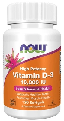 Now Vitamin D3 10000 Iu Softgels 120 Count Highest Potency Sun Vitamin - Image 1 of 4