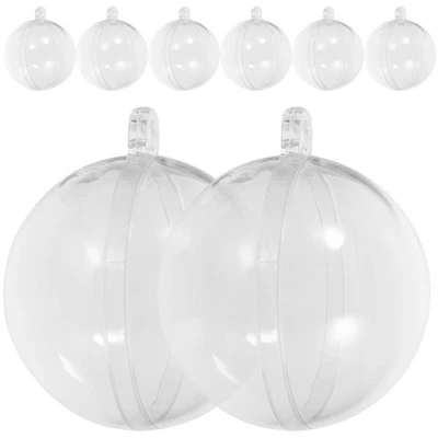  40 palline di Natale in plastica trasparente riempibili con palline rotonde per - Immagine 1 di 4
