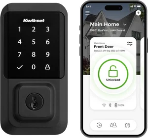 Kwikset HALO 99390-004 Nero Opaco Touchscreen WiFi Tastiera Catenaccio Elettronico - Foto 1 di 11