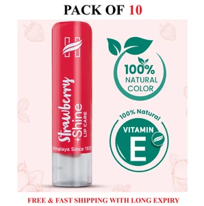 NEW 10 Himalaya Herbal Pure STRAWBERRY SHINE Lip Care Lip Balm 4.5g USA EXP.2027 - Picture 1 of 19