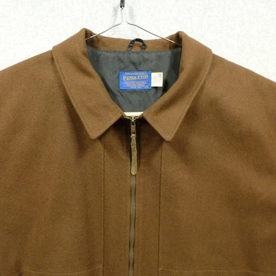 Vtg Pendleton Jacket Mens XL Brown Wool Full Zip Bomber 3M Thinsulate USA Made - Image 1 of 4