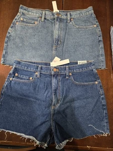 Victoria's Secret Pink Damengröße 12, 31 Taille, hohe Taille abgeschnittene Jeansshorts - Bild 1 von 4