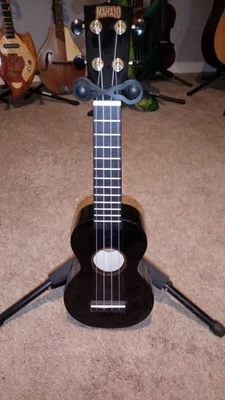 Black Ukulele with Stand and Gig Bag for Beginners Concert Size Uke Mahalo - Image 1 of 4