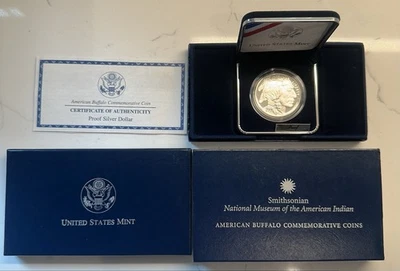 2001-P Proof American Buffalo Commemorative Silver Dollar w/ OGP & COA-INV#7912 - Image 1 of 4