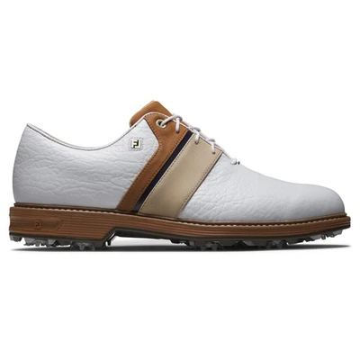 New FootJoy Golf Premiere Series Packard LX Cleated Shoes WHT/TAN/NVY 13.0 M - Image 1 of 4