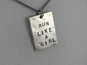 RUN LIKE A GIRL~18 in. chain~Running Necklace~Running Jewelry~Gift for Runners - Picture 1 of 1