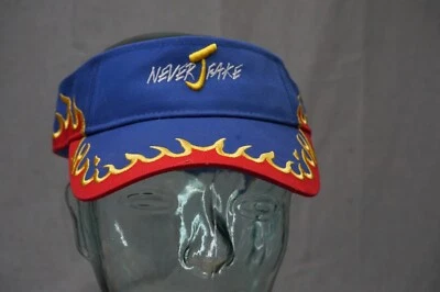 Gancho e laço de viseira Otto Never Fake ajustável azul vermelho amarelo bordado chama - Imagem 1 de 4