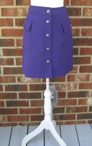 Brooks Brothers red fleece women purple skirt 4 casual pockets career job *b - Picture 1 of 6