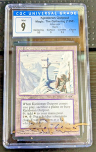 MTG ALLIANCES Kjeldoran Outpost GRADED 9 & CASE SIGNED BY JEFF A. MENGES