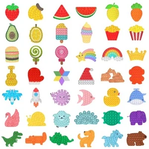 Popit Pop Fidget Toy Push Bubble sensorischer Stressabbau Kinder Familienspiel Regenbogen - Bild 1 von 49
