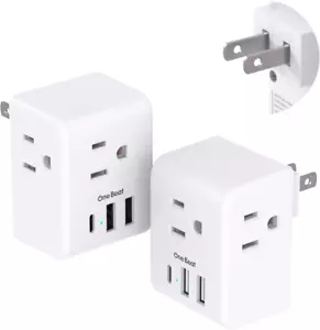 2 Pack US to Japan Plug Adapter, 2 Prong to 3 Prong Outlet Adapter with 3 AC Out - Picture 1 of 22