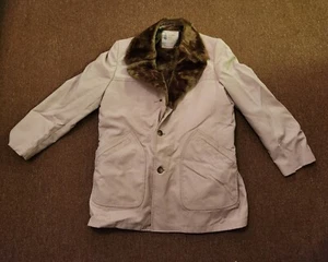 Vintage London Fog Mens Sz 44L Polyester Plush Faux Fur Lined Collar Winter Coat - Picture 1 of 10